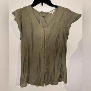 Green Button Down Blouse